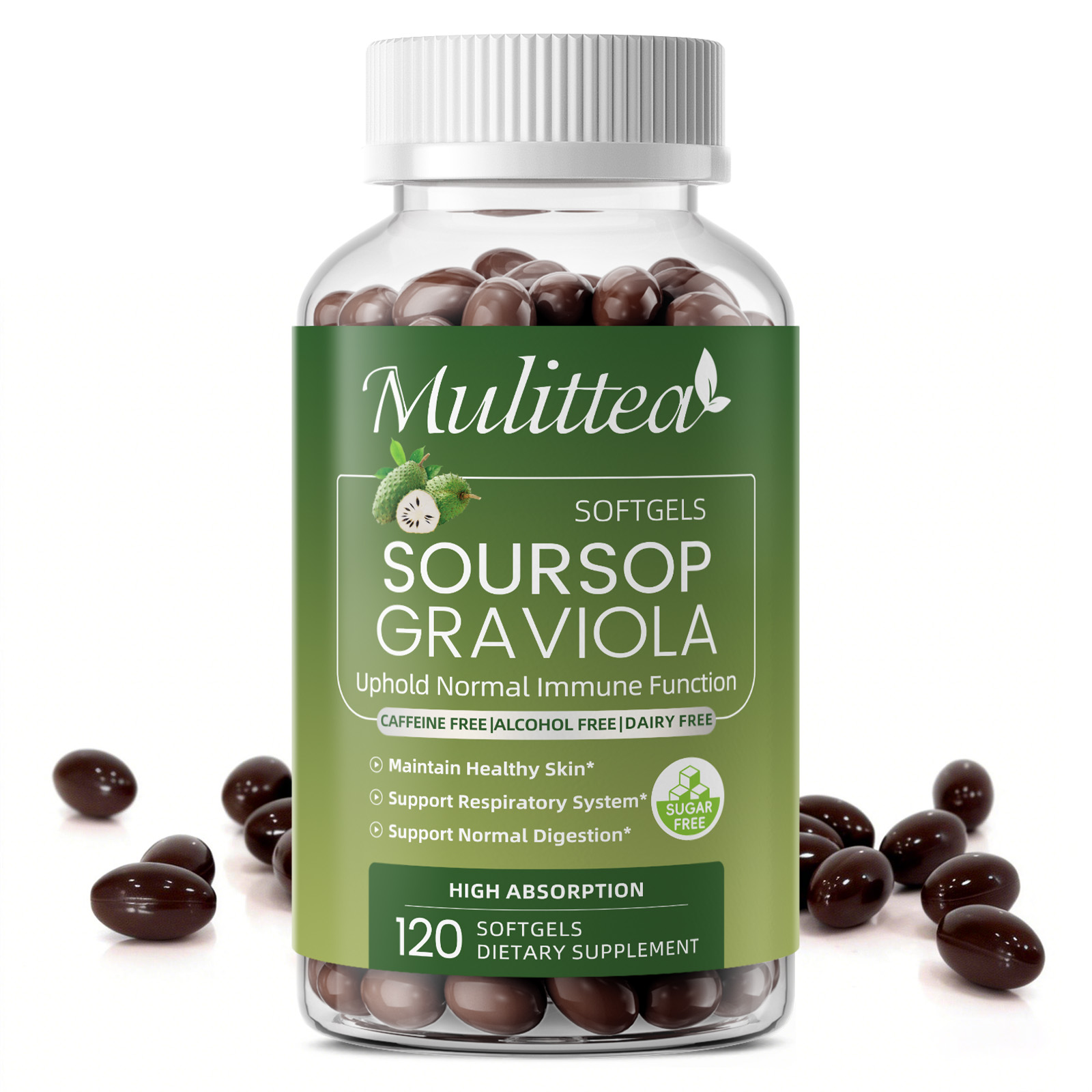 Tulsi Holy Basil - マルチティーグラビオラサワーソップエキスカプセル 免疫と消化器の健康をサポート スキンケア グルテン＆ヒートフリー