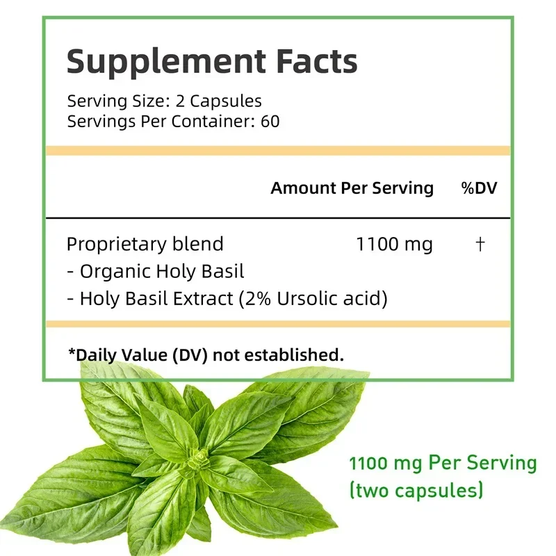 ホーリーバジルカプセル - 免疫力を高め、ストレスを軽減し、 - Tulsi Holy Basil のレビューと価格
