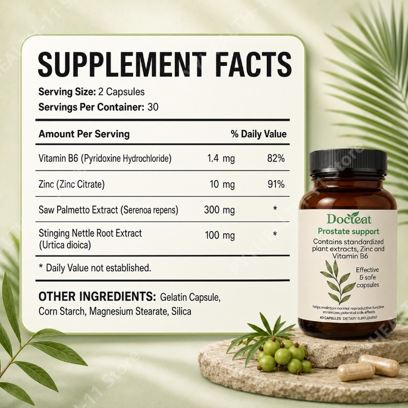 ノコギリヤシカプセル（イラクサ根、亜鉛、ビタミンB6配合）男 - Herbal Wellness Supplement のレビューと価格